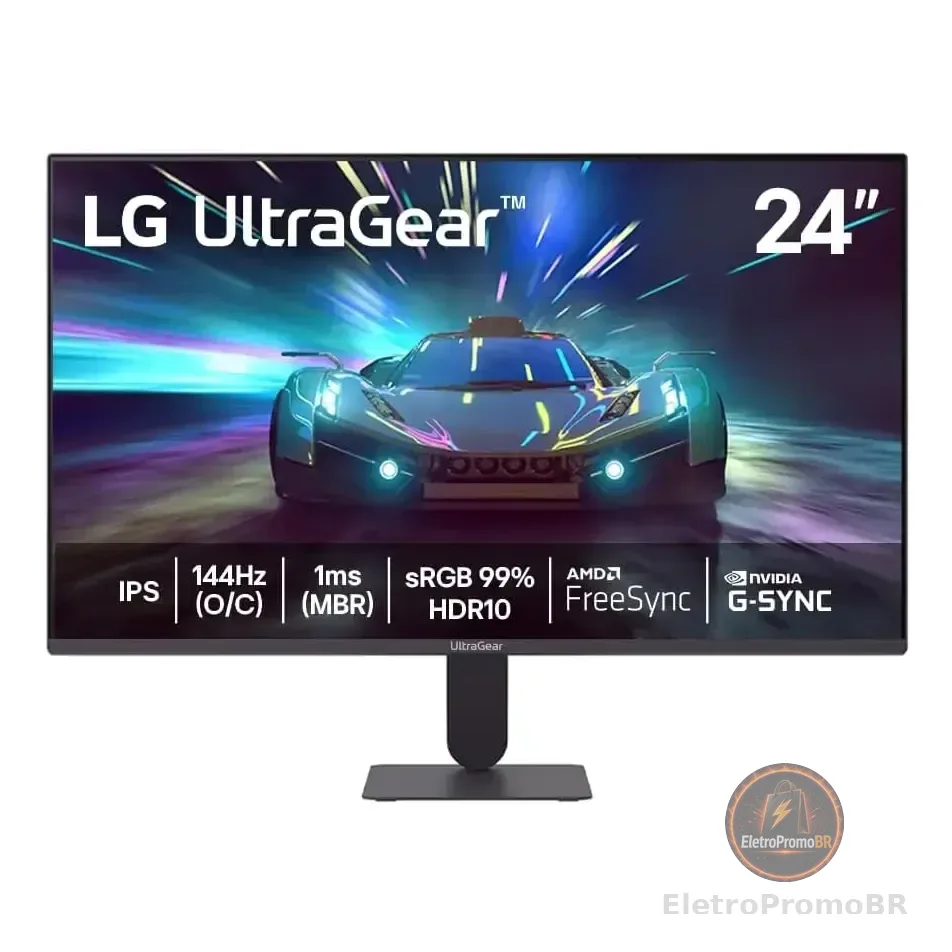 Monitor LG Ultrageartm 24g411a-b 24 ,fhd, 144hz, 1ms (mbr) Preto 127/220v