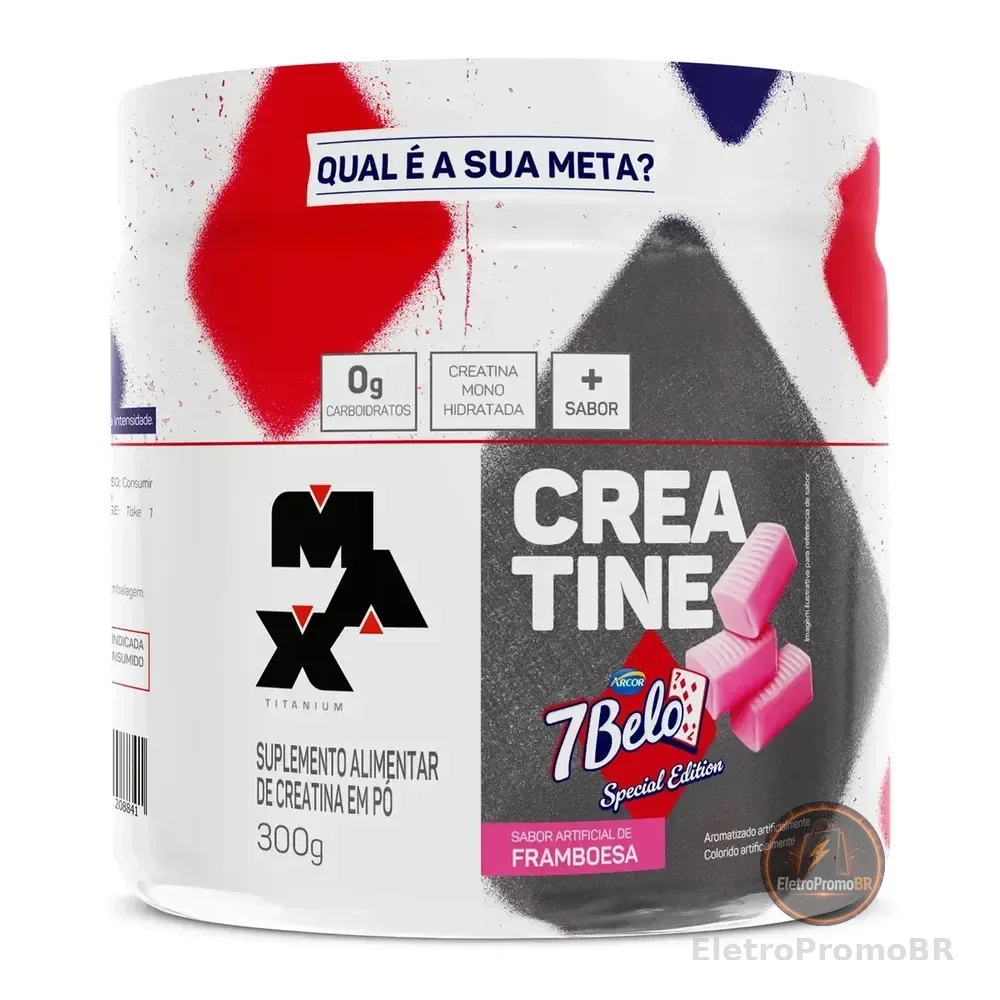 Creatina 7 Belo 300g Creatina Monohidratada Sabor Framboesa Força Energia Alta Performance Treino 7 Belo - Artificial Framboesa