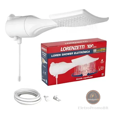 Chuveiro Ducha Lorenzetti Loren Shower Eletrônico Branco 7500w 220v 6.8 Kw