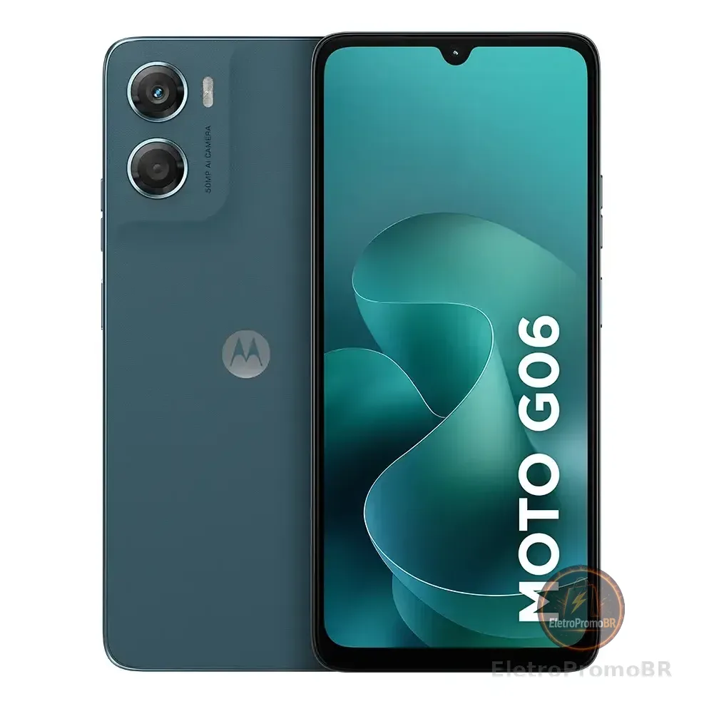 Smartphone Motorola Moto G06 - 128gb 12gb (4gb Ram + 8gb Ram Boost) E Camera 50mp Com Ai Bateria De 5200 Mah Tela 6.9 - Azul Marinho