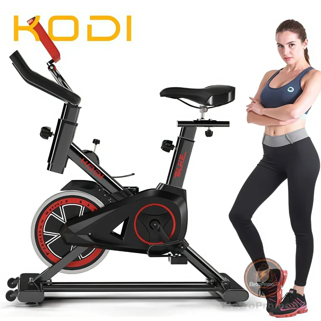 Bicicleta Spinning Ergométrica Academia Fitness Casa Treino Silenciosa Ajustável 120kg -V3