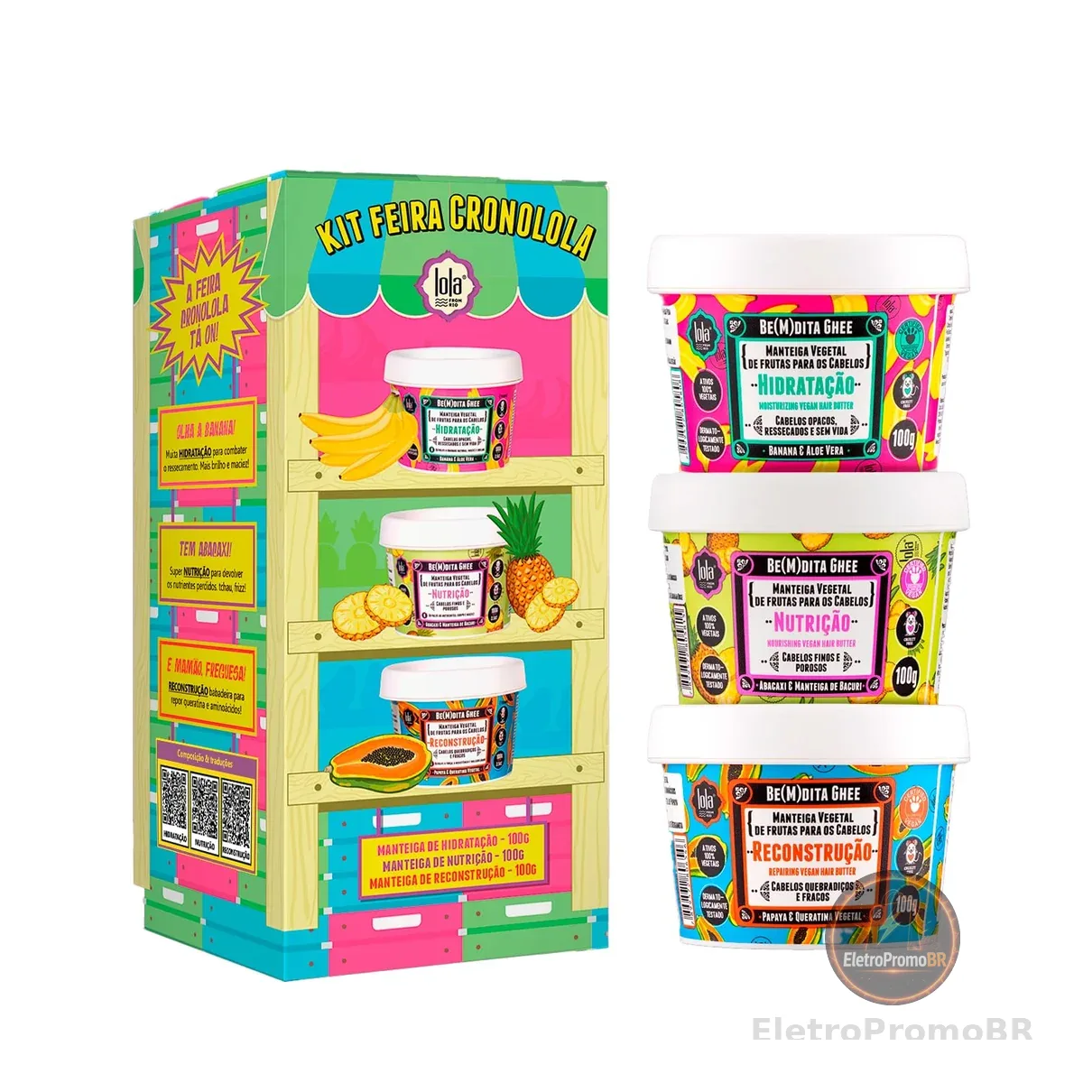 Kit Cronograma Capilar Be(m) dita Ghee 3 Produtos, Lola Cosmetics