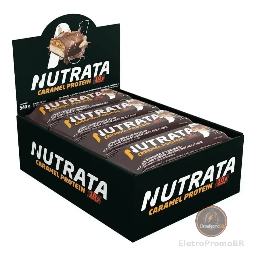 Nutrata Caramel Protein 45g Display Com 12 Barras - Caramel Caramelo