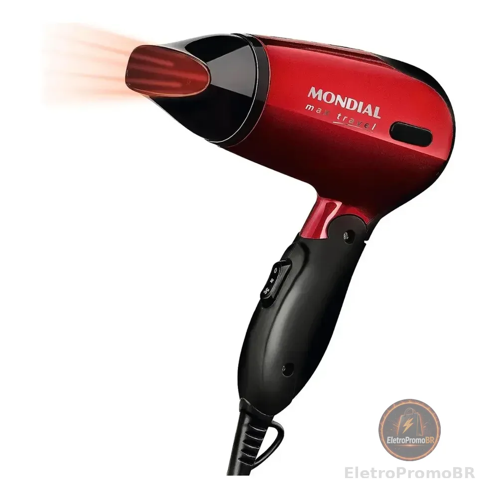 Secador Max Travel Mondial 1200w Sc-10 Vermelho/preto 127/220v