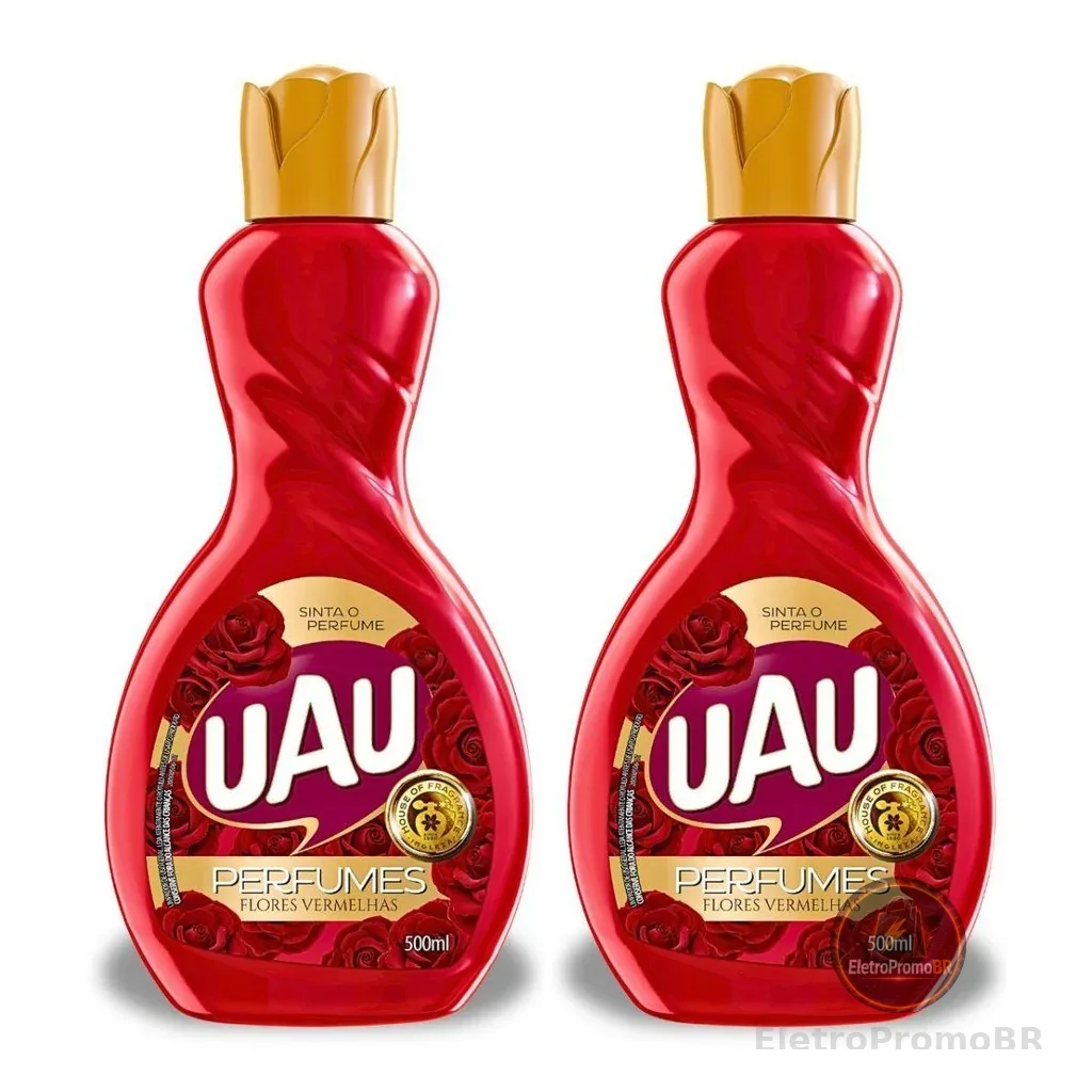 Kit 2un Limpador Perfumado 500ml Uau Flores Vermelhas