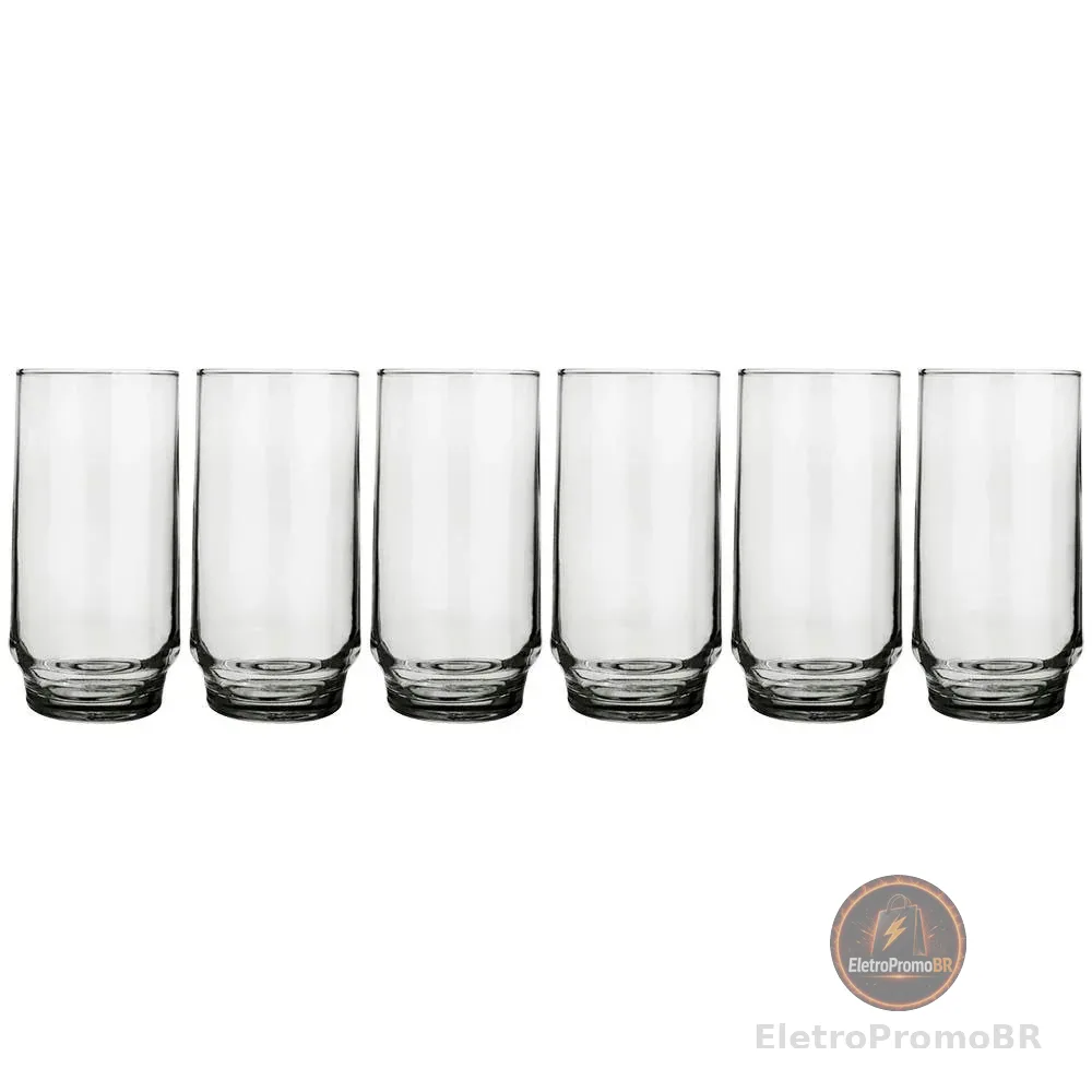 Conjunto de Copos Lights em Vidro 300 ml 6 Peas Nadir