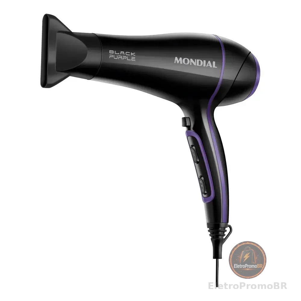 Secador De Cabelos, Mondial, 2000w - Scn-01 Preto/violeta 127v