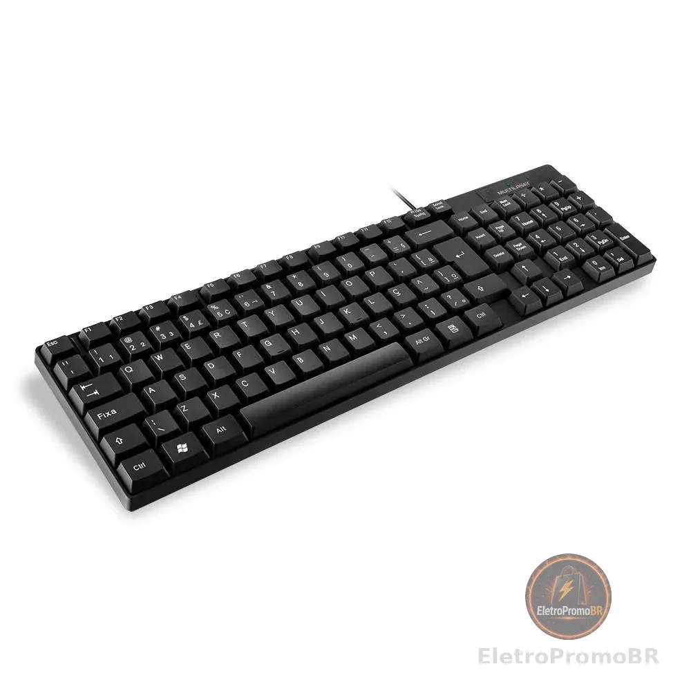 Teclado Básico Slim Preto Multilaser  Usb - TC193