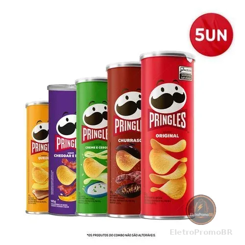 Combo Pringles Sabores Sortido 5 Unidades