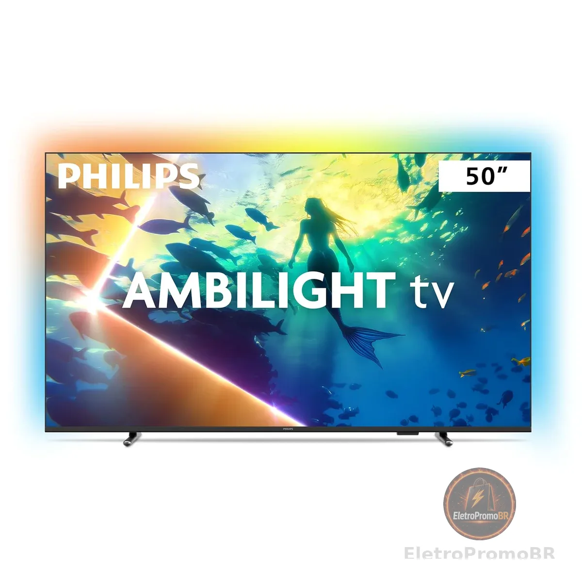 PHILIPS, Smart TV Ambilight 50" 4K, 50PUG8100/78, Comando de Voz, HDR10+/Dolby Atmos, VRR/ALLM, Bluetooth
