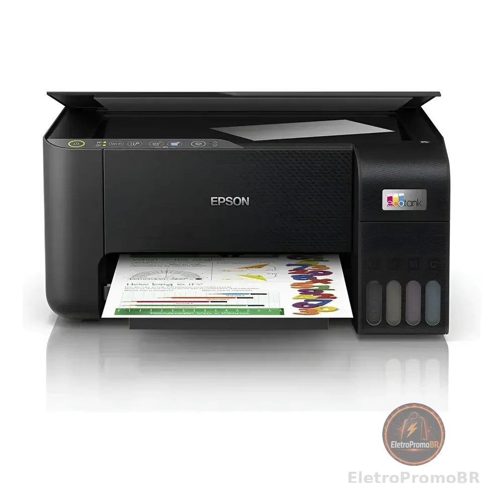 Impressora Multifuncional Cor Epson Ecotank L3250 Preto 127/220v