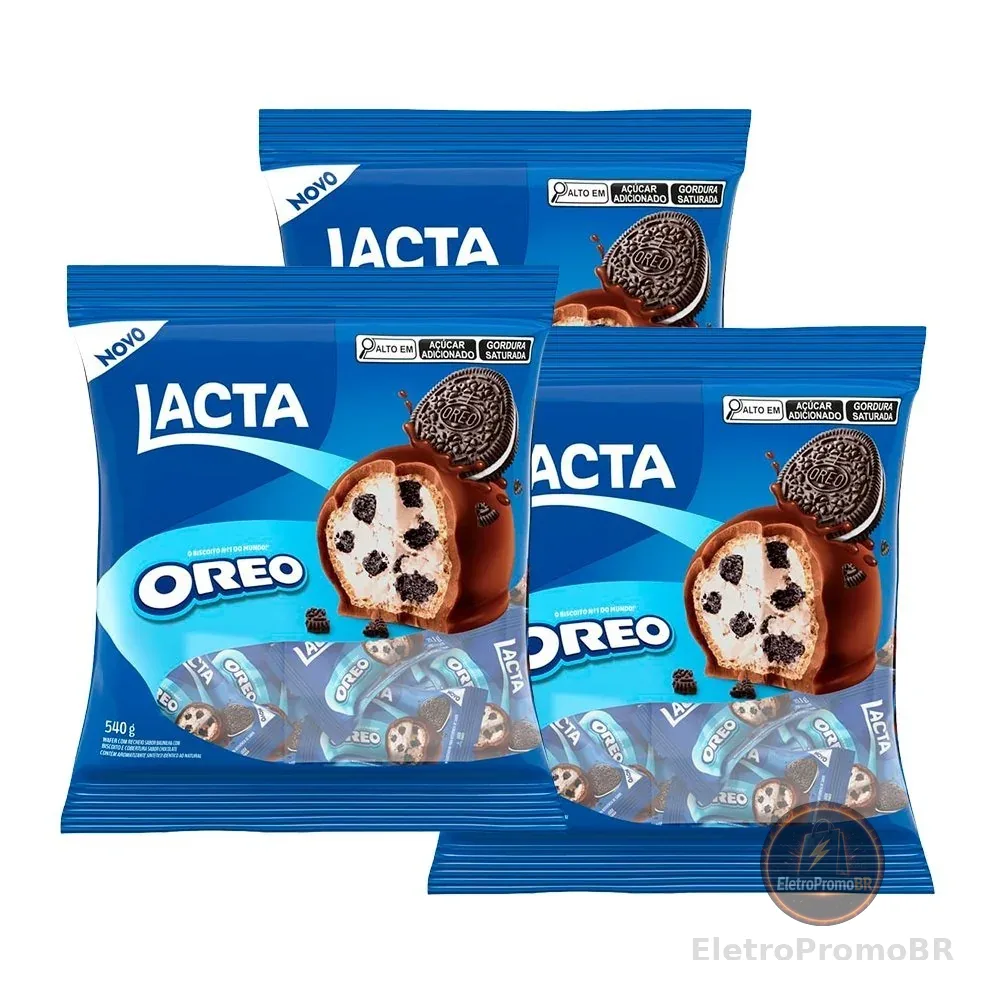 Kit 3 Chocolates Lacta Oreo 540g