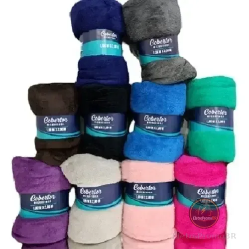 Kit 2 Cobertor Mantinha Microfibra Casal Manta Macia Diversas Cores Lisa Sortida Liso 700 G