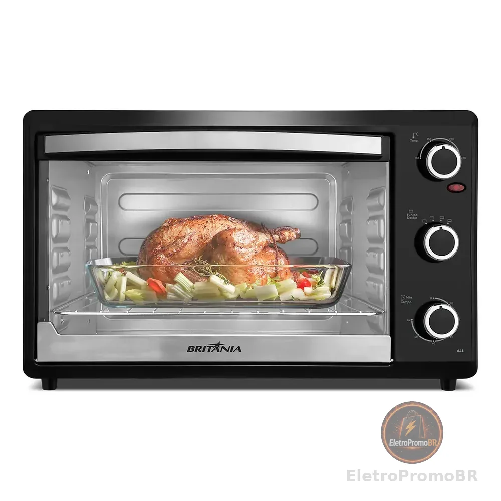 Forno Elétrico Britânia 44l Preto Dupla Resistência 1500w Bfe44p 220v