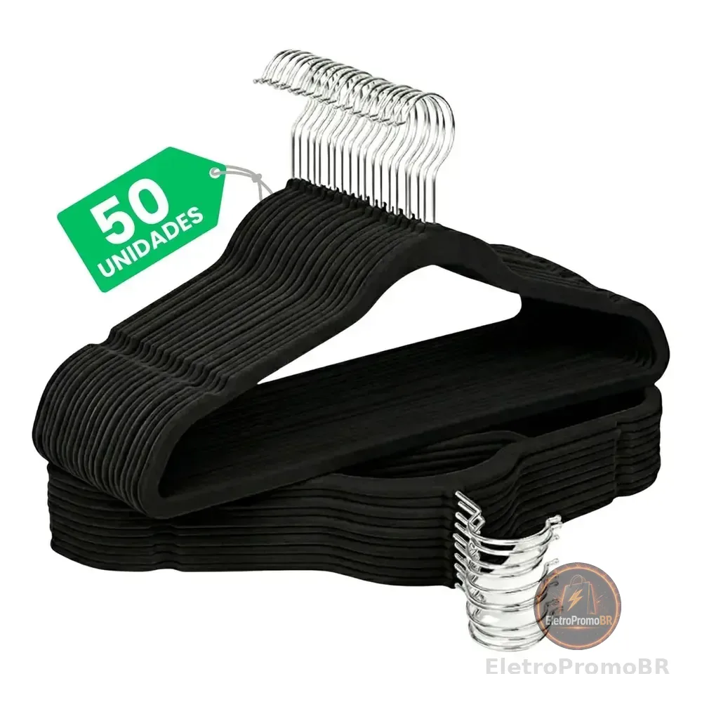 Kit Cabides Veludo De Roupa Antideslizante Slim Adulto 50 Un