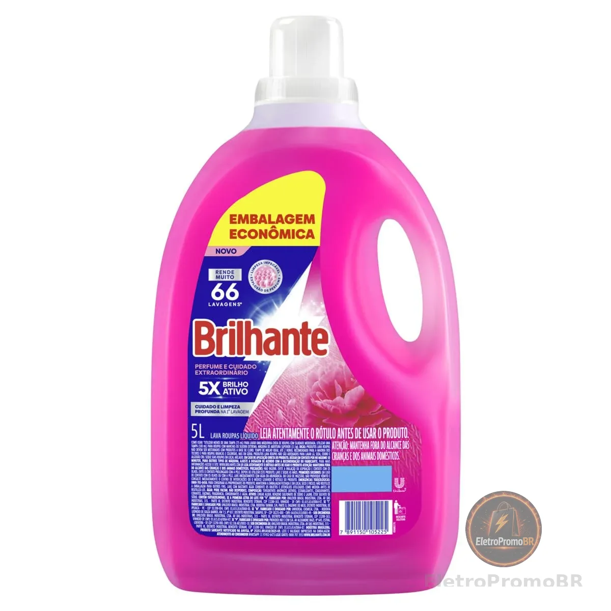 Brilhante Lava-Roupas Líquido Perfume e Cuidado Extraordinário 5L