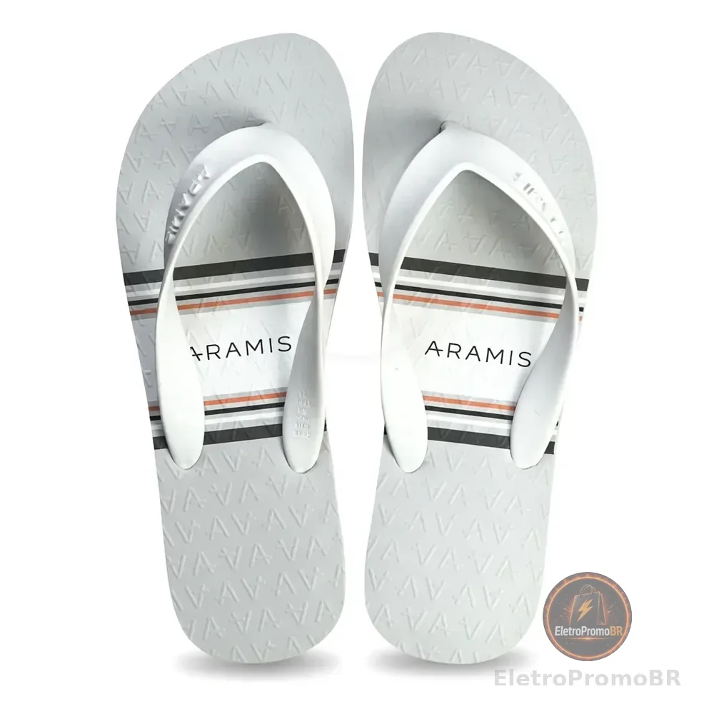 Chinelo Sandália Masculino Moda Casual Original Aramis Branco Liso 39/40