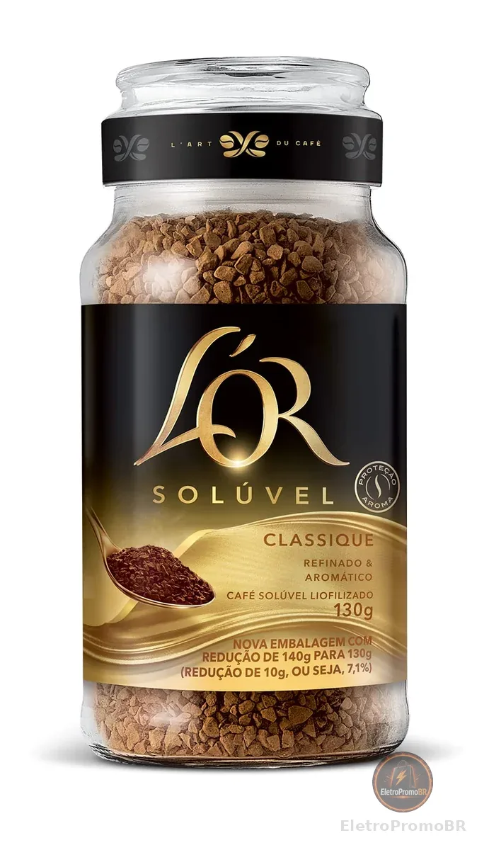 Café L'OR Solúvel Classique Pote de Vidro 130g