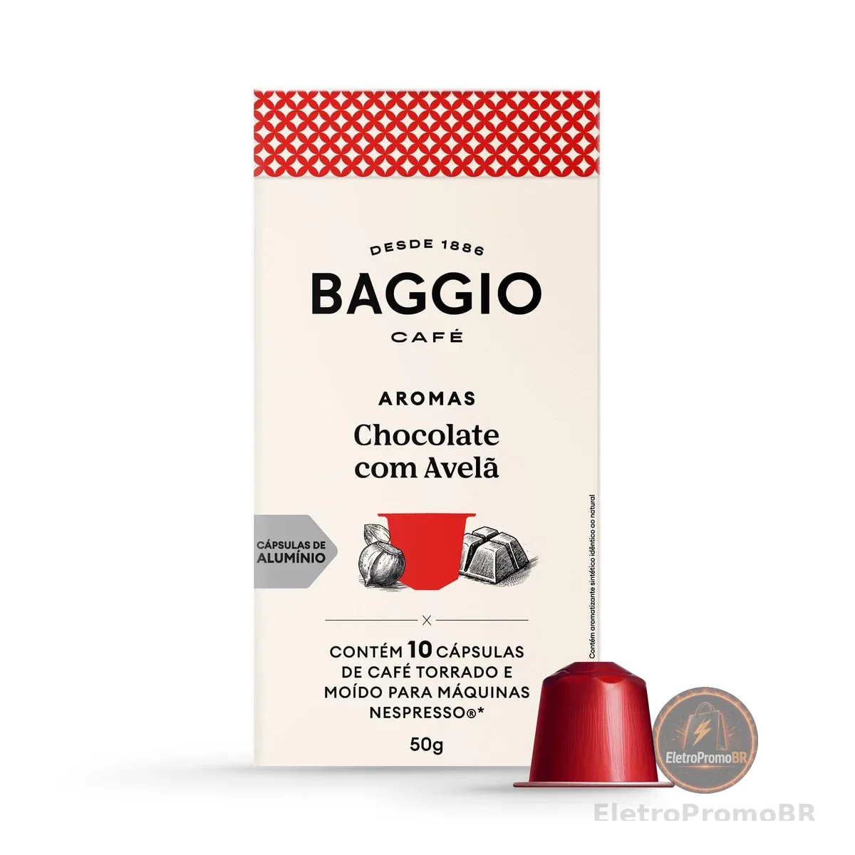 Baggio Café Cápsulas De Café Aroma Chocolate Com Avelã Compatível Com Nespresso Contém 10 Cápsulas