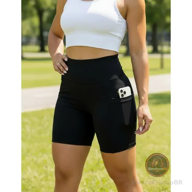 Shorts Modeladora Com Bolso Proteção Uv50 (8 cores)