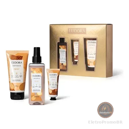 Eudora Kit Presente Instance Karité (3 Itens) - Hidratante 180ml - Creme para mãos 30g - Body splash 200ml