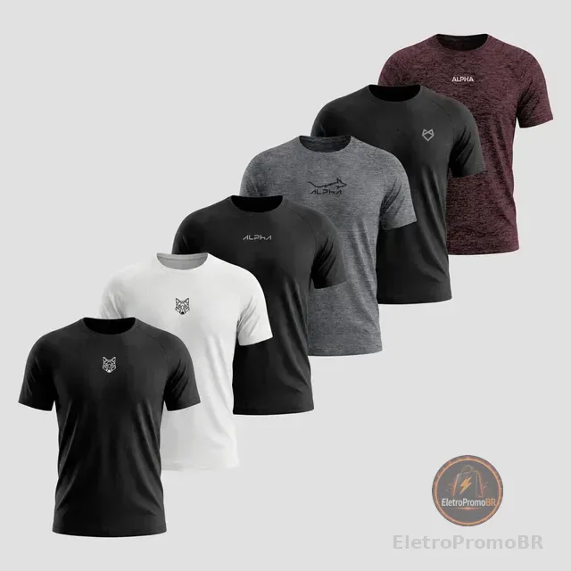 Kit 6 Camisetas Alpha