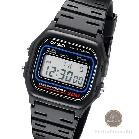 Relógio Casio Masculino Digital Preto De Resina W-59-1vq