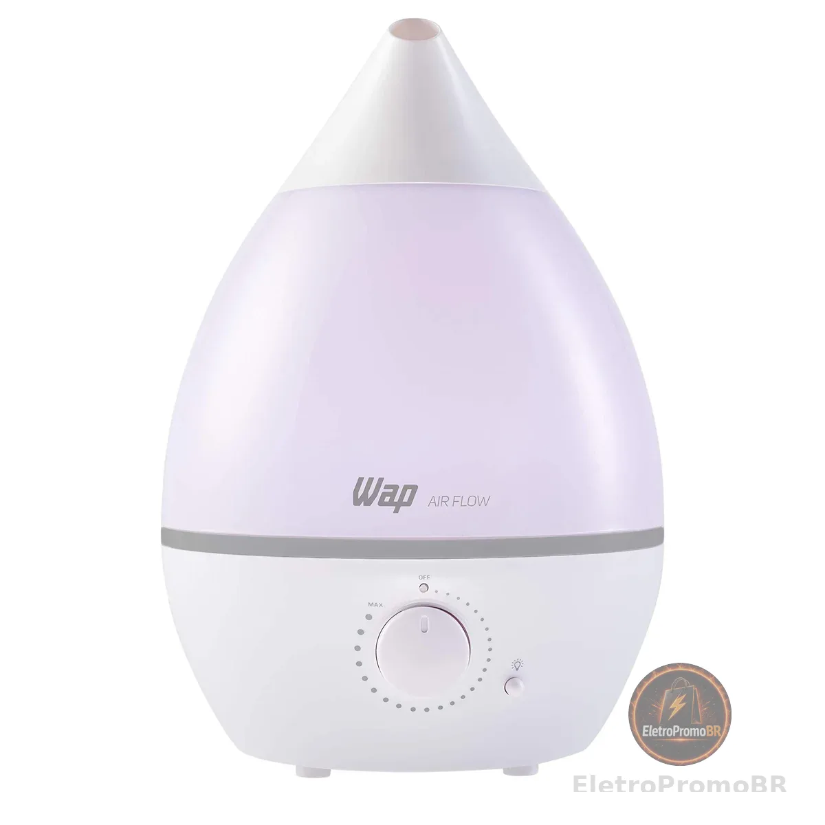 WAP Umidificador de Ar AIR FLOW com Luminária e Difusor de Aromas, 4 Litros, Autonomia de até 12 horas, 20W Bivolt