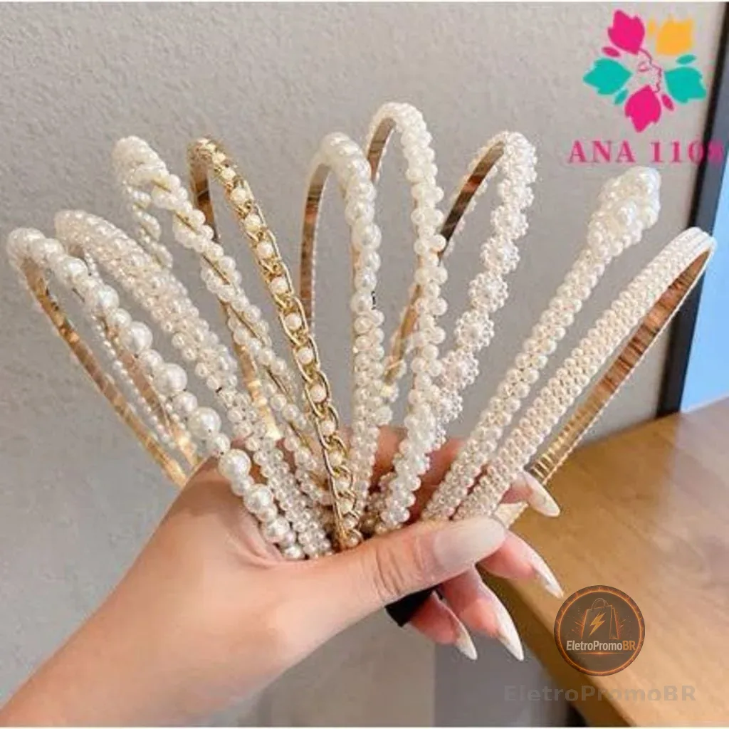 KIT 5  PCS Tiara de Pérolas / Arquinho de Perolas