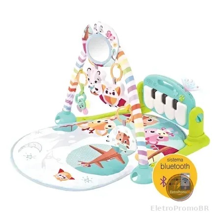 Tapete De Atividades Para Bebês Com Piano E Bluetooth Pastime 2.0 Maxibaby - Azul
