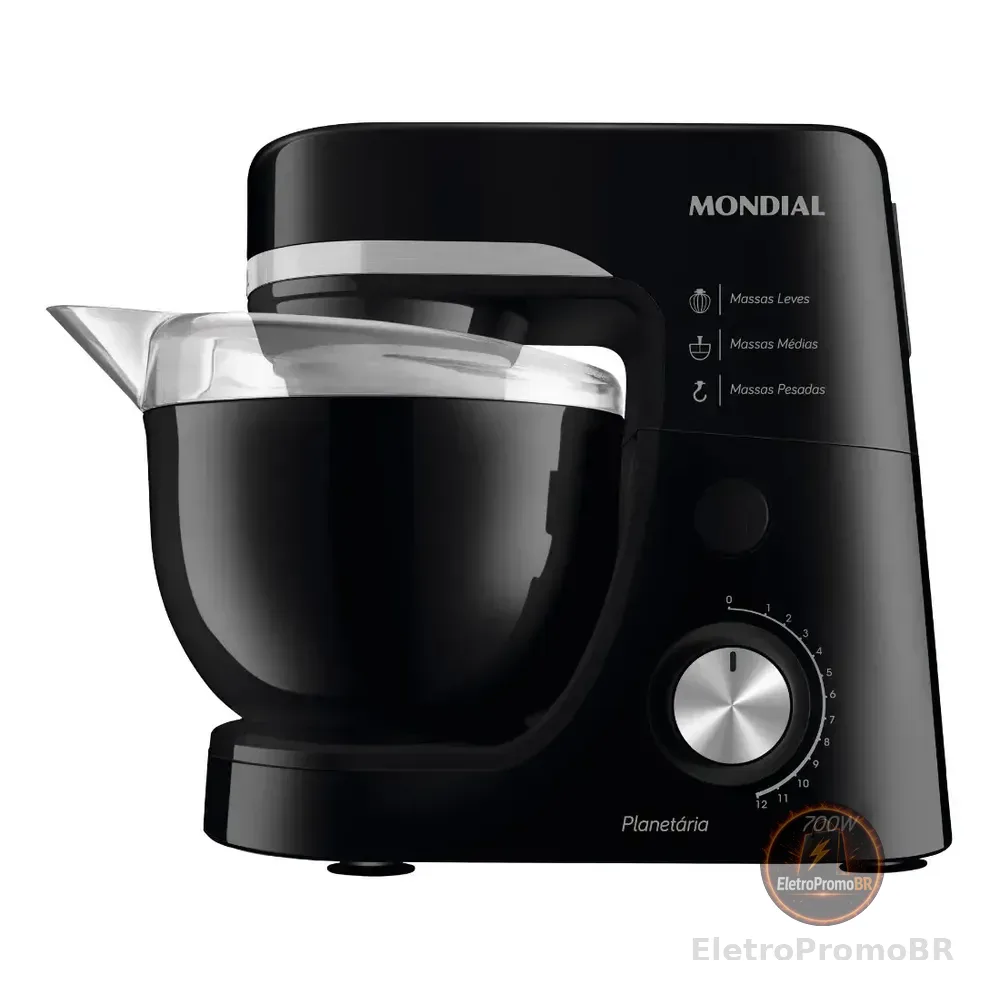 Batedeira Planetária, Mondial, 700w - Bp-03-b Preto 127v
