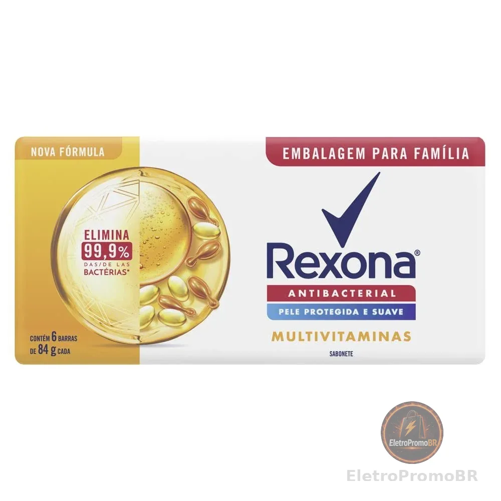 Rexona Sabonete Em Barra Multivitaminas 84G 6 Barras