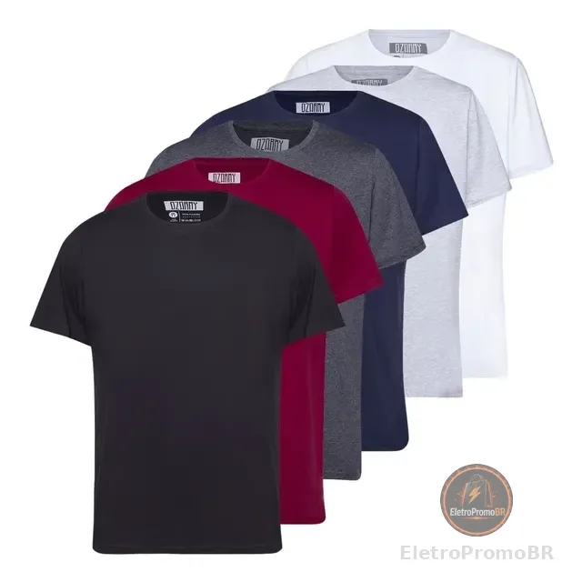 Kit 6 Camisetas Masculinas Lisa Basica 100% Algodão Premium
