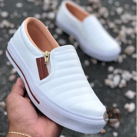 Tênis Sapatênis Sapatilha feminino Slip On Zíp