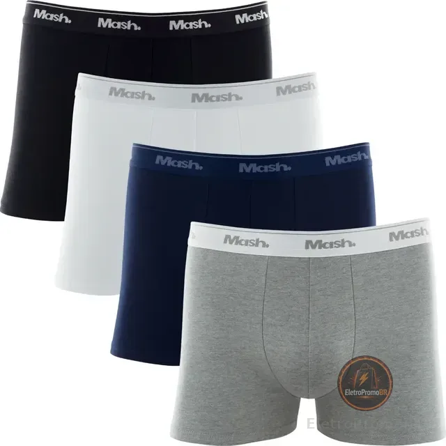 Kit 4 Cuecas Boxer Box Mash Algodão Cotton Original