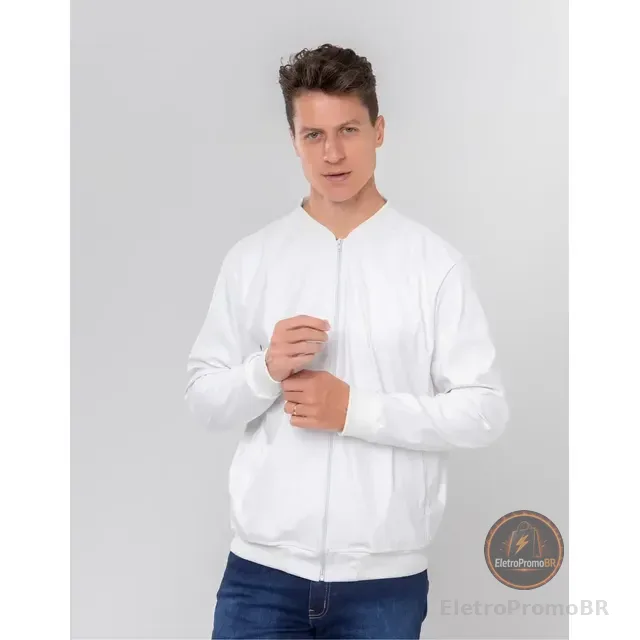 Jaqueta Bomber Courino Masculina Com Zíper E Bolso