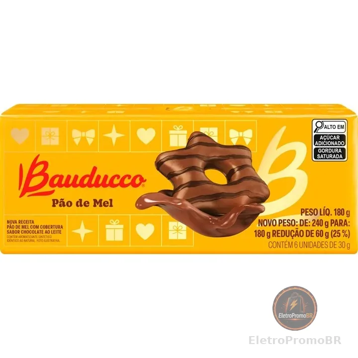 Pao de Mel Bauducco Com 6 Unidades 180g