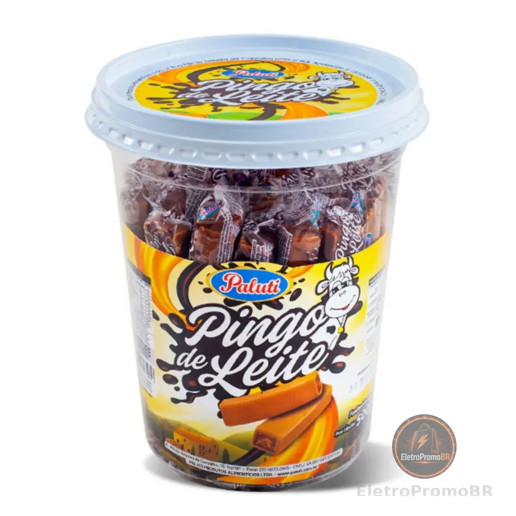 Pote Doce Pingo De Leite 500g C/50 Undades Paluti