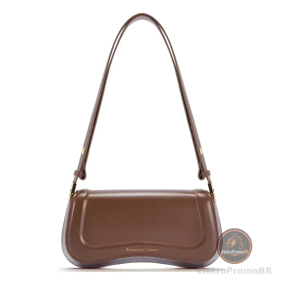 Bolsa Feminina Casual Transversal Dia Dia Chocolate Lisa Níquel