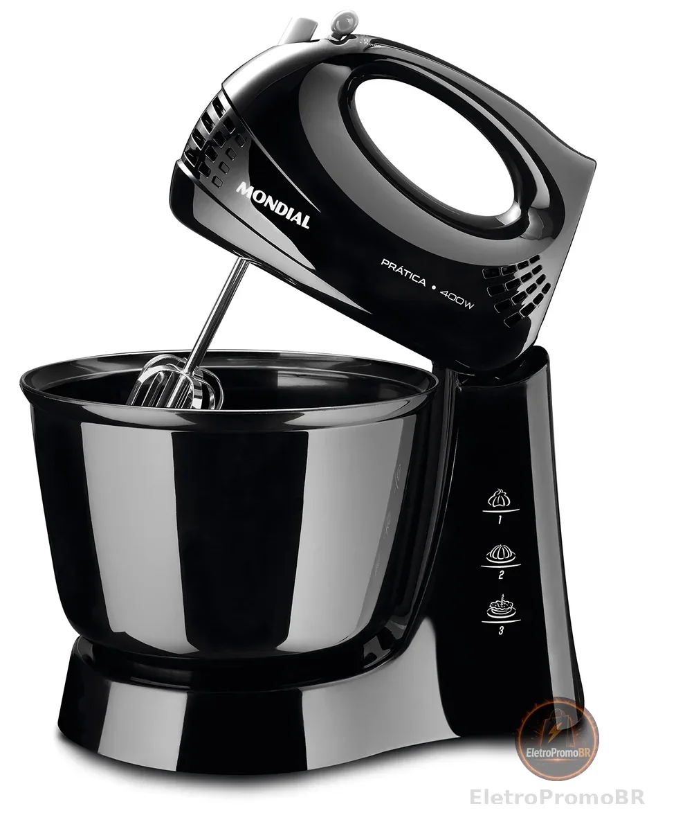MONDIAL Batedeira Prática, Preto, 400W, 220V - B-44-B