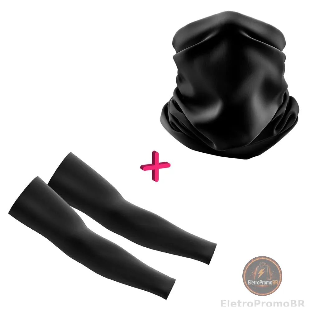Kit de inverno ciclismo Manguito + Bandana com protecao UV+50 motoqueiro running