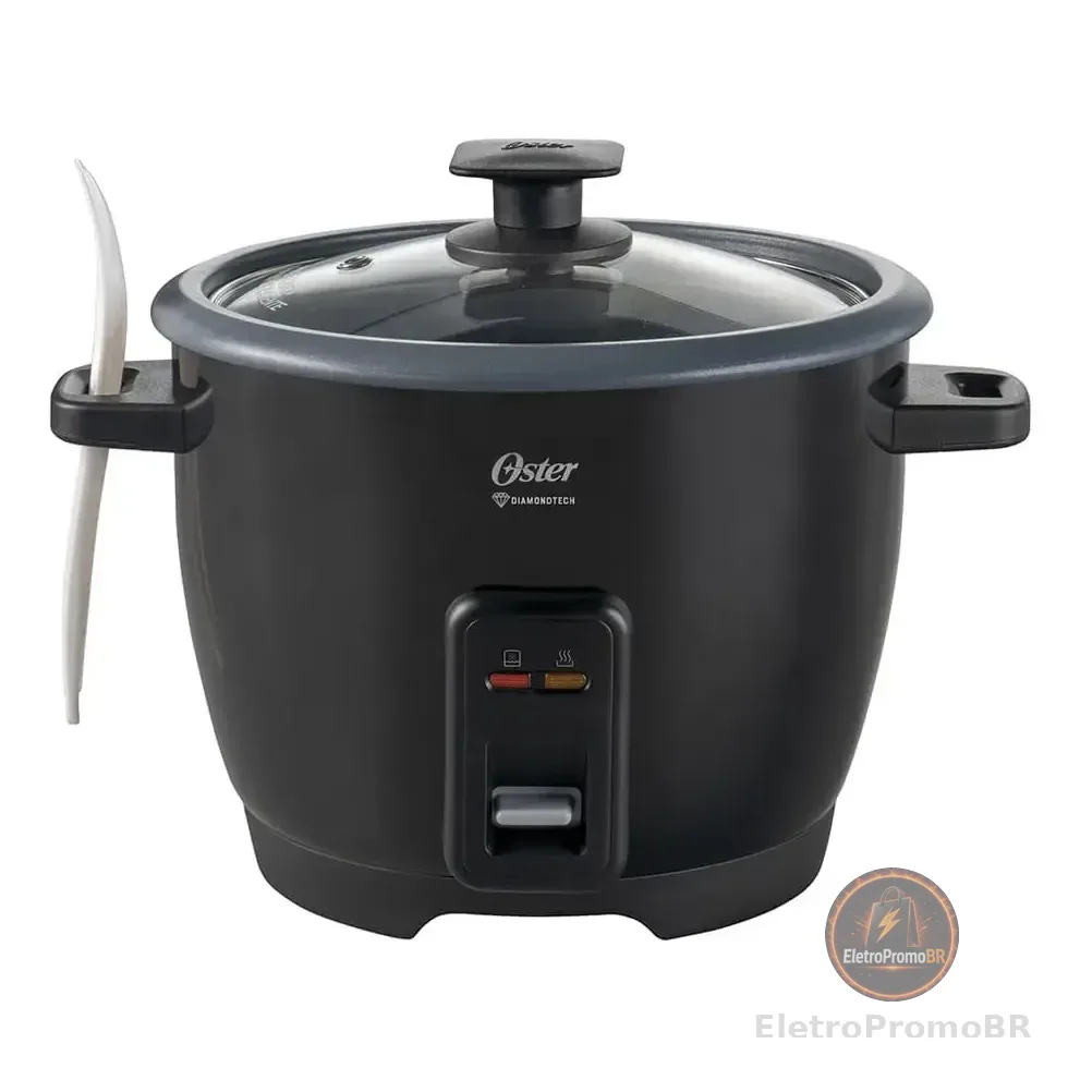 Panela Elétrica De Arroz Diamondtech Oster Black 1,2l Oster 127v