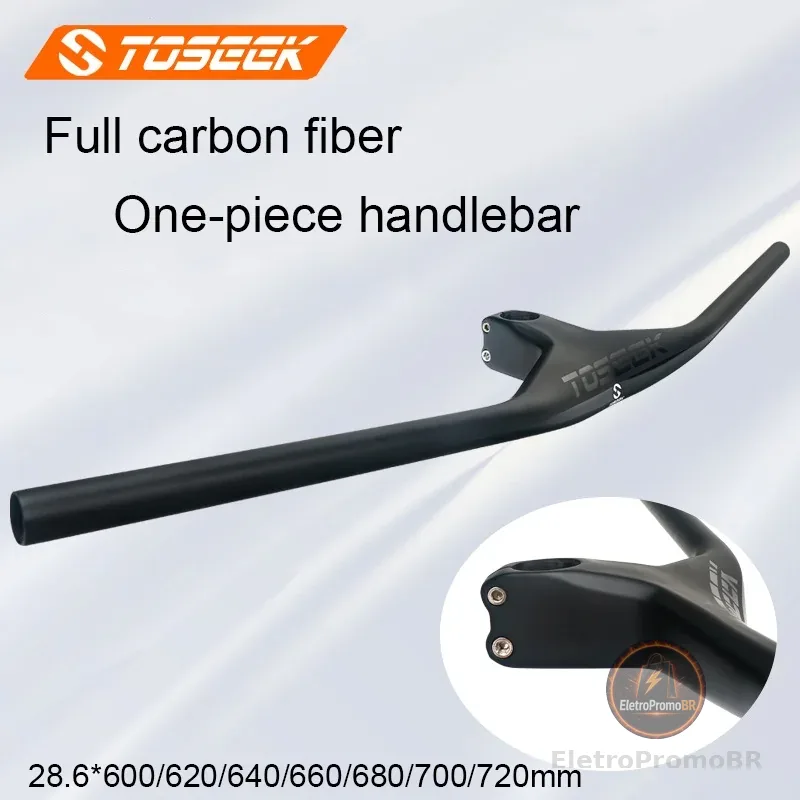 ‼️Original TOSEEK 3K Bicicleta De Fibra De Carbono MTB Riser-17 Graus Guidão Integrado De Uma Forma Com Haste Para Peças De Montanha‼️