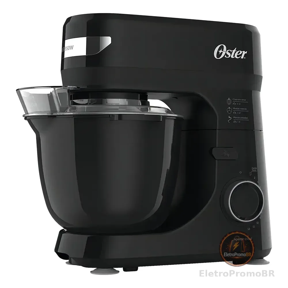 Batedeira Planetária Black 12 Velocidade Obat640 Oster 850w Cor Preto/inox 127v 1