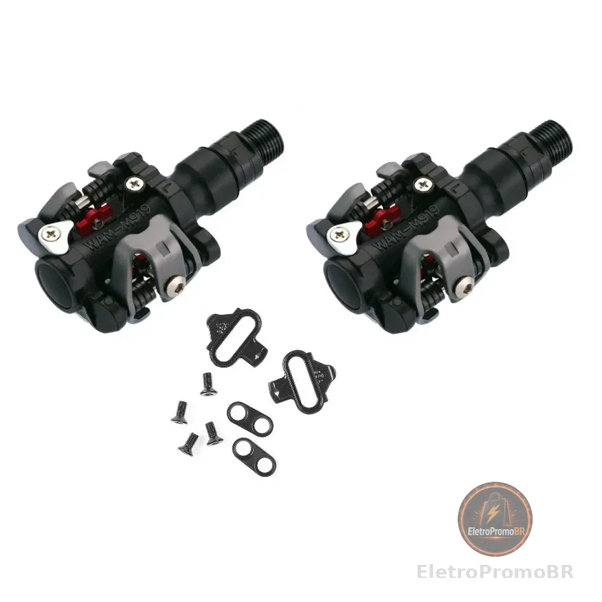 PEDAL CLIP WELLGO M919 C/ TACO PRETO - ROSCA GROSSA 9/16  - MTB