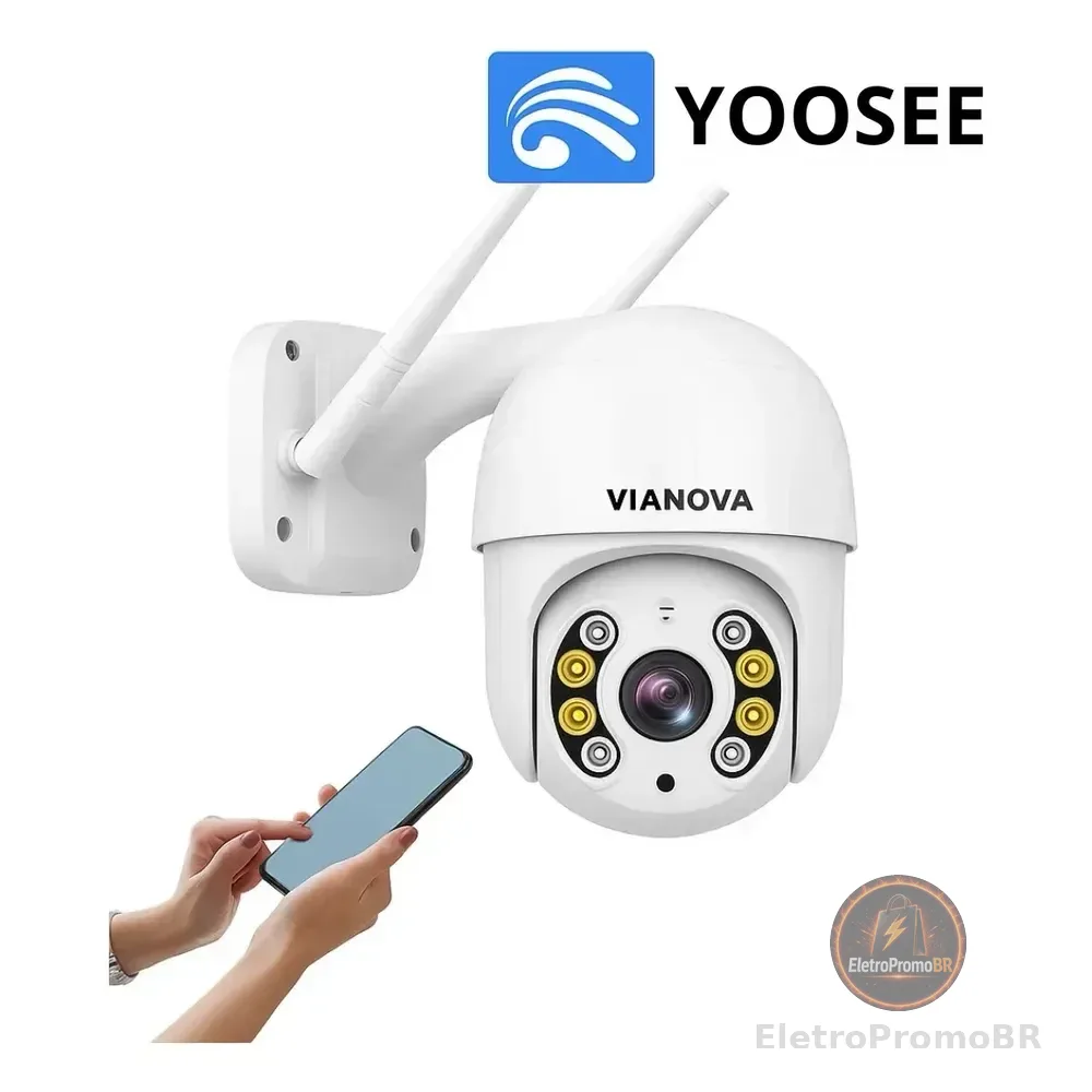Camera Segurança Wifi Yoosee Mini Dome Full Hd Vianova Branco