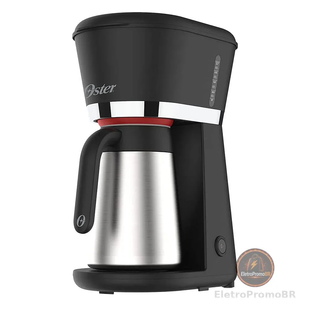 Oster Cafeteira Black com Jarra Térmica, 0,7L, 220V, Preto/Inox, 600W, OCAF400