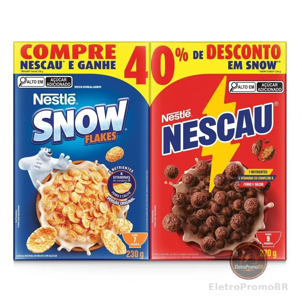 Kit Cereal Matinal Chocolate Nescau 210g + Snow Flakes 230g