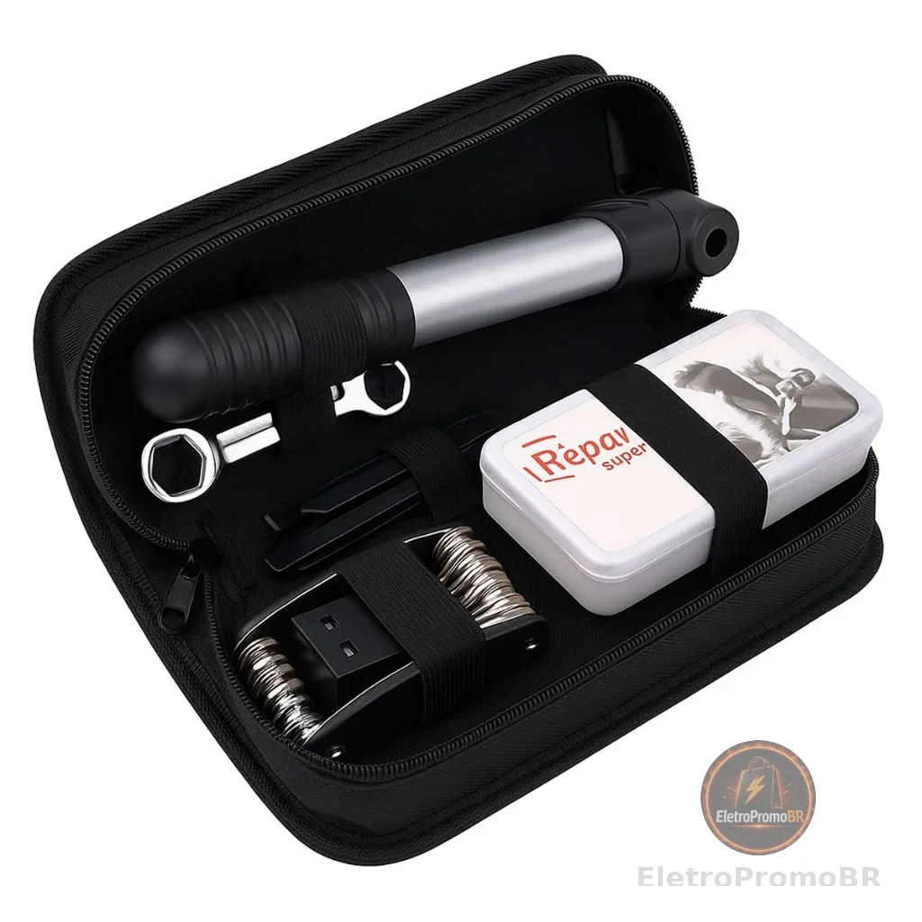 Kit Reparo Bike Bicicleta Ciclismo Ferramentas Chave Multifuncional Estojo Bolsa Quadro Saca Pino