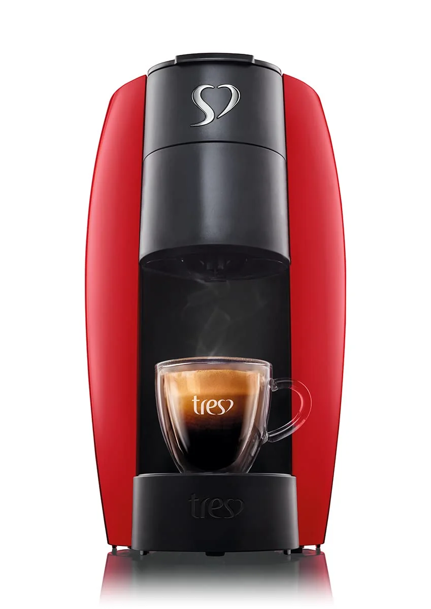3 Corações TRES Cafeteira Espresso e Multibebida LOV Vermelha - 127V